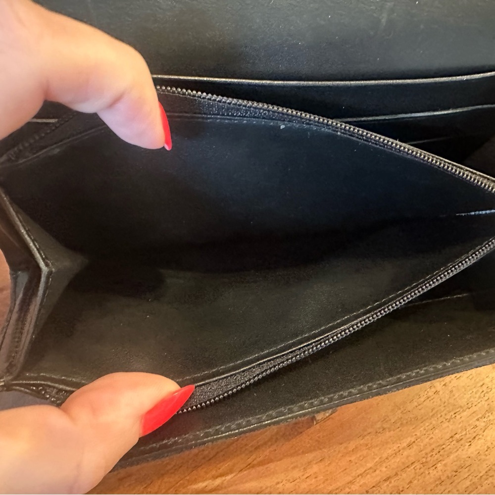 Vintage Celine Black Macadam Canvas Long Wallet with Leather Interior - Picture 6 of 8